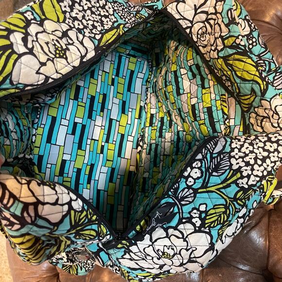 Vera Bradley blue flower tote with strap - Picture 2 of 9